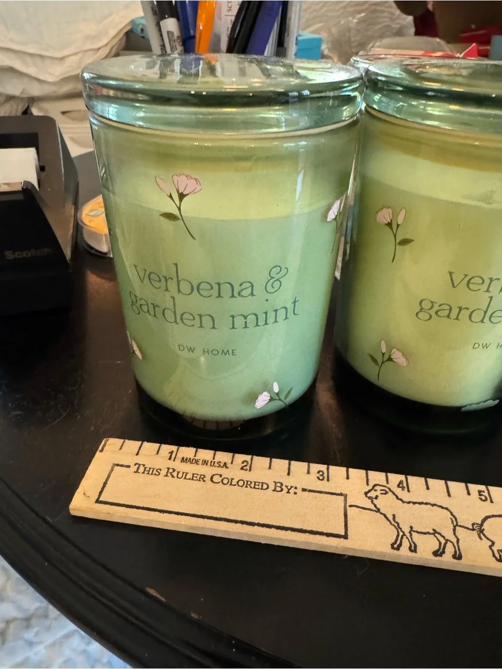 2 Francesca DW Home Verbena & Garden Mint Scented Candle - Green